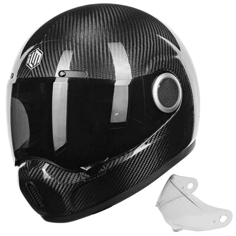 ILM Carbon Fiber Lightweight Motorcycle Helmets Full Face Retro Helmet for Men Women Cascos para Motos DOT Model F611 CarbonFiber3KXL